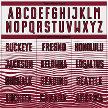 Load image into Gallery viewer, Custom White Crimson-Black Gradient Line Sublimation Soccer Uniform Jersey