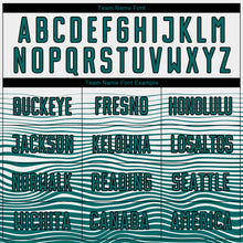 Load image into Gallery viewer, Custom White Teal-Black Gradient Line Sublimation Soccer Uniform Jersey