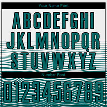 Load image into Gallery viewer, Custom White Teal-Black Gradient Line Sublimation Soccer Uniform Jersey