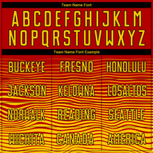 Load image into Gallery viewer, Custom Red Yellow-Black Gradient Line Sublimation Soccer Uniform Jersey