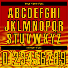 Load image into Gallery viewer, Custom Red Yellow-Black Gradient Line Sublimation Soccer Uniform Jersey