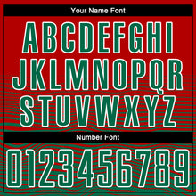 Load image into Gallery viewer, Custom Red Kelly Green-White Gradient Line Sublimation Soccer Uniform Jersey