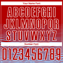 Load image into Gallery viewer, Custom Red Light Blue-White Gradient Line Sublimation Soccer Uniform Jersey