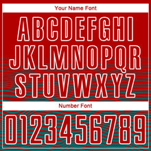 Load image into Gallery viewer, Custom Red Teal-White Gradient Line Sublimation Soccer Uniform Jersey