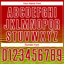 Load image into Gallery viewer, Custom Red Neon Green-White Gradient Line Sublimation Soccer Uniform Jersey