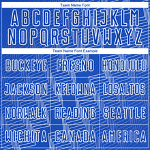 Load image into Gallery viewer, Custom Thunder Blue White Zigzag Shape Sublimation Soccer Uniform Jersey