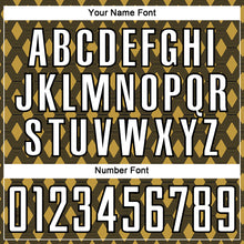 Load image into Gallery viewer, Custom Black White-Old Gold Geometric Shape Sublimation Soccer Uniform Jersey