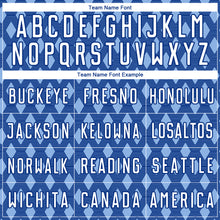 Load image into Gallery viewer, Custom Royal White-Light Blue Geometric Shape Sublimation Soccer Uniform Jersey