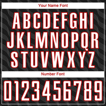 Load image into Gallery viewer, Custom Black White-Red Waves Shape Sublimation Soccer Uniform Jersey