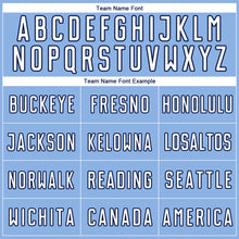 Load image into Gallery viewer, Custom Light Blue White-Navy Geometric Shape Sublimation Soccer Uniform Jersey