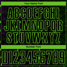 Load image into Gallery viewer, Custom Black Aurora Green Geometric Shape Sublimation Soccer Uniform Jersey