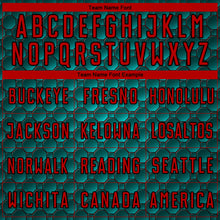 Load image into Gallery viewer, Custom Midnight Green Red-Black Geometric Shape Sublimation Soccer Uniform Jersey