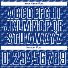 Load image into Gallery viewer, Custom Royal White Geometric Shape Sublimation Soccer Uniform Jersey