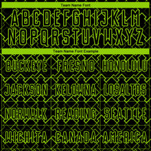 Load image into Gallery viewer, Custom Black Neon Green Geometric Shape Sublimation Soccer Uniform Jersey
