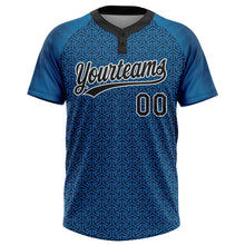 Load image into Gallery viewer, Custom Blue Black-White 3D Pattern Two-Button Unisex Softball Jersey
