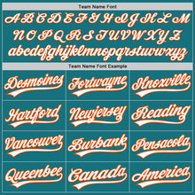 Load image into Gallery viewer, Custom Teal White-Orange Two-Button Unisex Softball Jersey