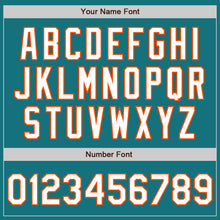 Load image into Gallery viewer, Custom Teal White-Orange Two-Button Unisex Softball Jersey