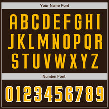 Load image into Gallery viewer, Custom Brown Gold-White Two-Button Unisex Softball Jersey