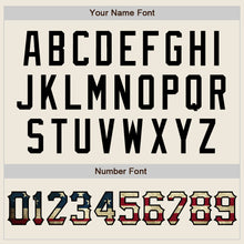 Load image into Gallery viewer, Custom Cream Vintage USA Flag-Black Two-Button Unisex Softball Jersey