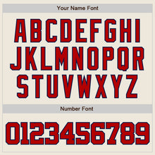 Load image into Gallery viewer, Custom Cream Red-Navy Two-Button Unisex Softball Jersey