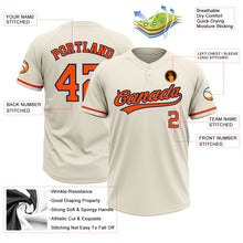 Load image into Gallery viewer, Custom Cream Orange-Navy Two-Button Unisex Softball Jersey