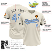 Load image into Gallery viewer, Custom Cream Light Blue-Steel Gray Two-Button Unisex Softball Jersey
