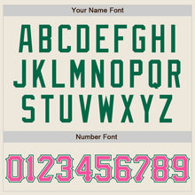 Load image into Gallery viewer, Custom Cream Pink-Kelly Green Two-Button Unisex Softball Jersey