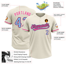 Load image into Gallery viewer, Custom Cream Light Blue Black-Pink Two-Button Unisex Softball Jersey