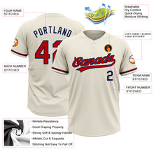 Load image into Gallery viewer, Custom Cream Red-Navy Two-Button Unisex Softball Jersey