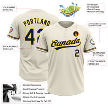 Load image into Gallery viewer, Custom Cream Navy-Yellow Two-Button Unisex Softball Jersey