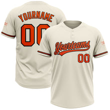 Load image into Gallery viewer, Custom Cream Orange-Black Two-Button Unisex Softball Jersey