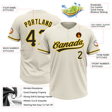 Load image into Gallery viewer, Custom Cream Black-Yellow Two-Button Unisex Softball Jersey