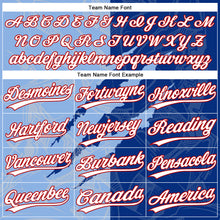 Load image into Gallery viewer, Custom Graffiti Pattern Light Blue Royal-Red 3D Two-Button Unisex Softball Jersey