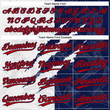 Load image into Gallery viewer, Custom Graffiti Pattern Red-Navy 3D Two-Button Unisex Softball Jersey