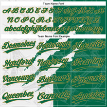 Load image into Gallery viewer, Custom Graffiti Pattern Kelly Green-Old Gold 3D Two-Button Unisex Softball Jersey