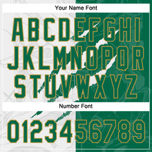 Load image into Gallery viewer, Custom Graffiti Pattern Kelly Green-Old Gold 3D Two-Button Unisex Softball Jersey