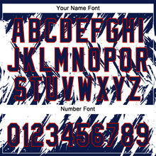 Load image into Gallery viewer, Custom Navy Red-White 3D Pattern Abstract Sharp Shape Two-Button Unisex Softball Jersey