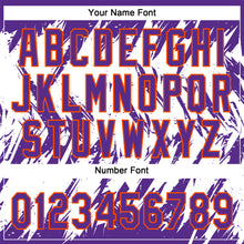 Load image into Gallery viewer, Custom Purple Orange-White 3D Pattern Abstract Sharp Shape Two-Button Unisex Softball Jersey