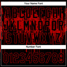 Load image into Gallery viewer, Custom Black Red 3D Pattern Dripping Splatter Art Two-Button Unisex Softball Jersey