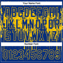 Load image into Gallery viewer, Custom Royal Yellow 3D Pattern Dripping Splatter Art Two-Button Unisex Softball Jersey