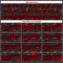 Load image into Gallery viewer, Custom Black Red 3D Pattern Abstract Network Two-Button Unisex Softball Jersey