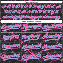 Load image into Gallery viewer, Custom Black Light Blue-Pink 3D Pattern Abstract Network Two-Button Unisex Softball Jersey