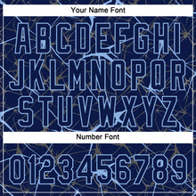 Load image into Gallery viewer, Custom Navy Light Blue 3D Pattern Abstract Network Two-Button Unisex Softball Jersey