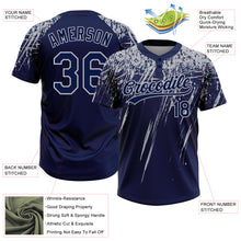 Load image into Gallery viewer, Custom Navy Gray 3D Pattern Abstract Sharp Shape Two-Button Unisex Softball Jersey