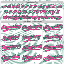 Load image into Gallery viewer, Custom White Pink-Kelly Green 3D Pattern Curve Lines Two-Button Unisex Softball Jersey