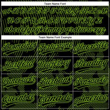 Load image into Gallery viewer, Custom Black Neon Green 3D Pattern Curve Lines Two-Button Unisex Softball Jersey