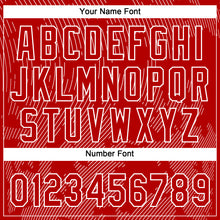 Load image into Gallery viewer, Custom Red White 3D Pattern Curve Lines Two-Button Unisex Softball Jersey