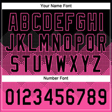 Load image into Gallery viewer, Custom Black Pink 3D Pattern Gradient Square Shapes Two-Button Unisex Softball Jersey