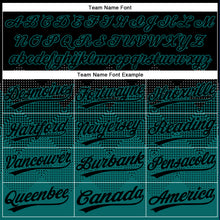Load image into Gallery viewer, Custom Black Teal 3D Pattern Gradient Square Shapes Two-Button Unisex Softball Jersey