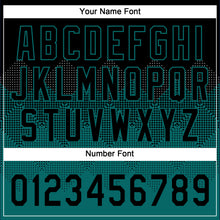 Load image into Gallery viewer, Custom Black Teal 3D Pattern Gradient Square Shapes Two-Button Unisex Softball Jersey
